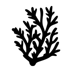 Obraz premium Simple vector illustration of coral, perfect for ocean-themed designs, marine life concepts, or underwater graphics with a clean, minimalist style.