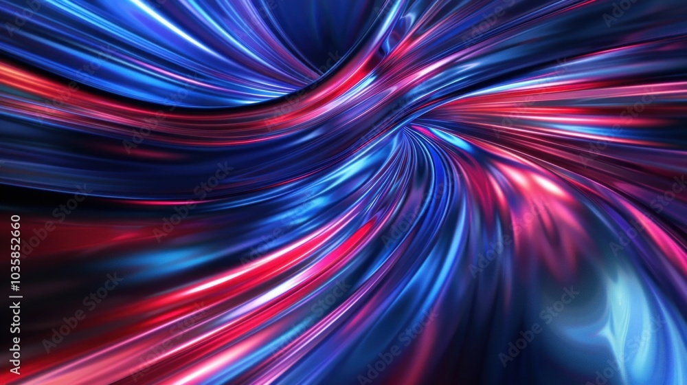 Poster abstract colorful background with swirling lights, vibrant shades of blue and red, creating a dynami