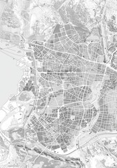 Fototapeta premium Black and white map of the city