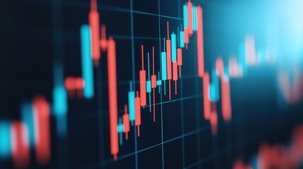 Disruptive tech breaking into financial charts, innovation-powered investment, 3D illustration 