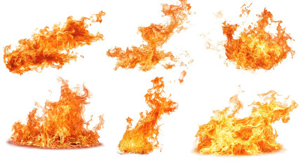 Dynamic Fire Elements on Transparent Background Generative AI