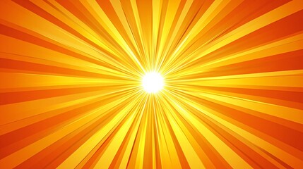Obraz premium Abstract sunburst background with bright orange and yellow rays emanating from a white center.