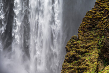 views of the Skogafoss waterfall and its surrounding area, Skogar, Iceland