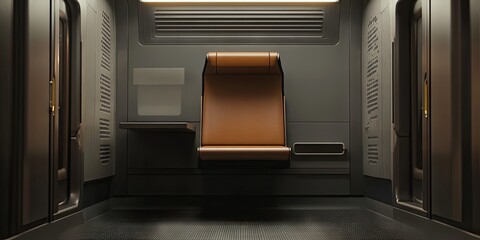 Fototapeta premium Futuristic Spacecraft Interior with Minimalist Design and Single Seat