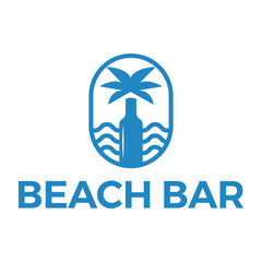 beach bar flat minimalist logo design