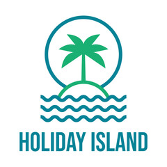 Obraz premium holiday island flat minimalist logo design