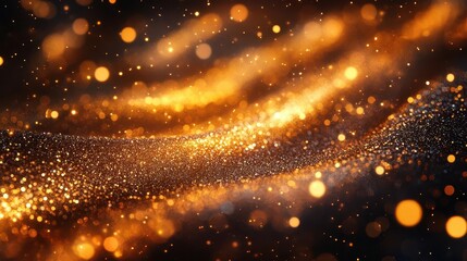 Obraz premium vibrant golden sparkles dance against a solid black background creating a captivating festive atmosphere that radiates celebration and magic in a stunning visual display