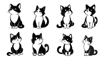 Obraz premium Cat Silhouette Vector Art Illustration Clean and Elegant Design On White Background