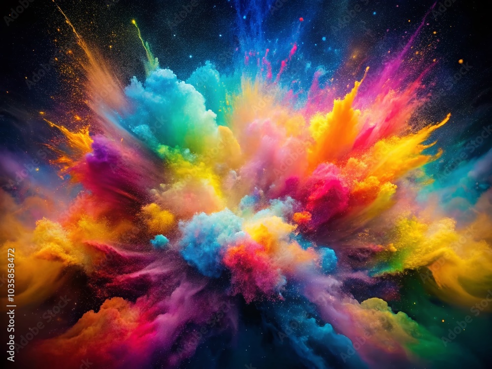 Poster vibrant colorful gradient particle abstract background for stunning visuals and design projects