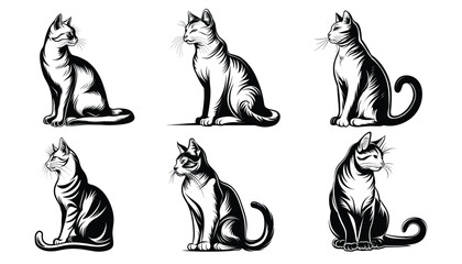 Cat Silhouette Vector Art Illustration Clean and Elegant Design On White Background