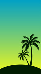 summer wallpaper with Palm Tree silhouette