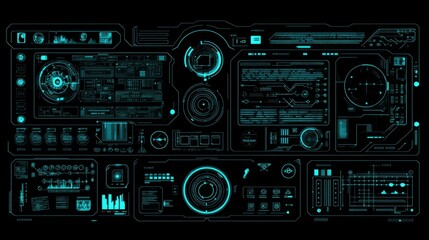 Futuristic digital interface with glowing blue elements.