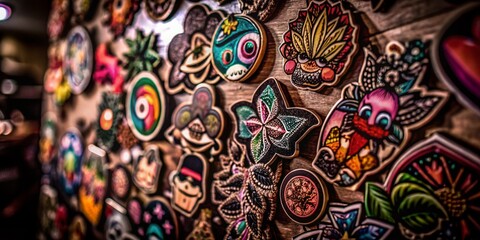 Fototapeta premium Vibrant Macro Photography of Stickers for New Arrivals, Sale Tags, and Labels for E-Commerce Shops