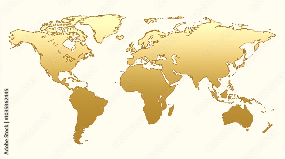 Poster a simple, elegant map of the world, with a gradient effect to signify global reach.