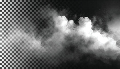 PSD Fog or smoke isolated transparent background. White cloudiness, mist, smog, dust, vapor PNG 24