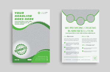 Double sided A4 size corporate business flyer or brochure template layout design for printing