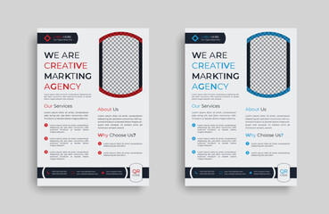 Colorful minimalist clean business flyer design with Geometric Accents and image replacing area