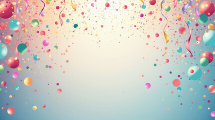 Colorful Balloon and Confetti Celebration Background for Party Invitations, Festive Events, and Birthday Themes - High-Quality Image