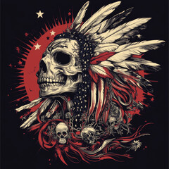 Americans symbols composition tattoo design