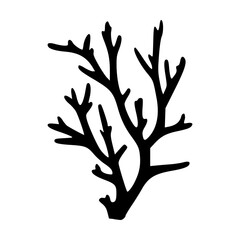 Fototapeta premium Simple vector illustration of coral, perfect for ocean-themed designs, marine life concepts, or underwater graphics with a clean, minimalist style.