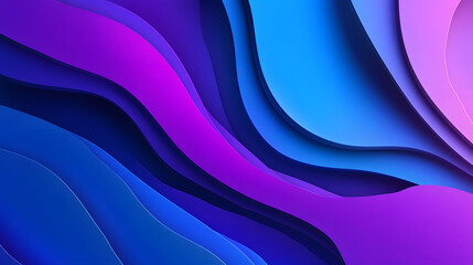 Obraz premium Vibrant Blue and Purple Gradient, flowing layers of smooth hues, dark and neon tones blend seamlessly for a captivating visual experience