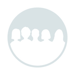 Group of 5 people Different Gender Friendships Default Avatar Profile Icon, Suitable for Social Media Chatting Online