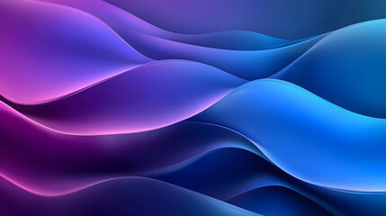 Obraz premium Vibrant Blue and Purple Abstract Gradient, flowing layers, smooth transitions, dark and neon hues, dynamic visual depth and energy
