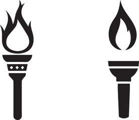 Electric torch light black silhouette