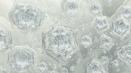 Obraz premium Abstract background with hexagonal ice crystals.