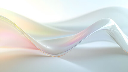 Naklejka premium Translucent Lines on White, abstract delicate curves in light gray, smooth surfaces, soft-focus minimalism, conceptual design with subtle tonal shifts