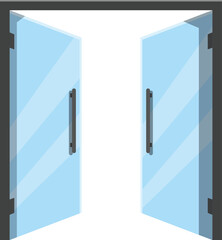 Double glass door opening to the outside, inviting you to come in