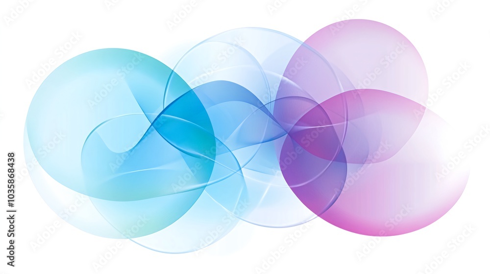 Aufkleber abstract colorful overlapping circles with flowing lines against a white background.