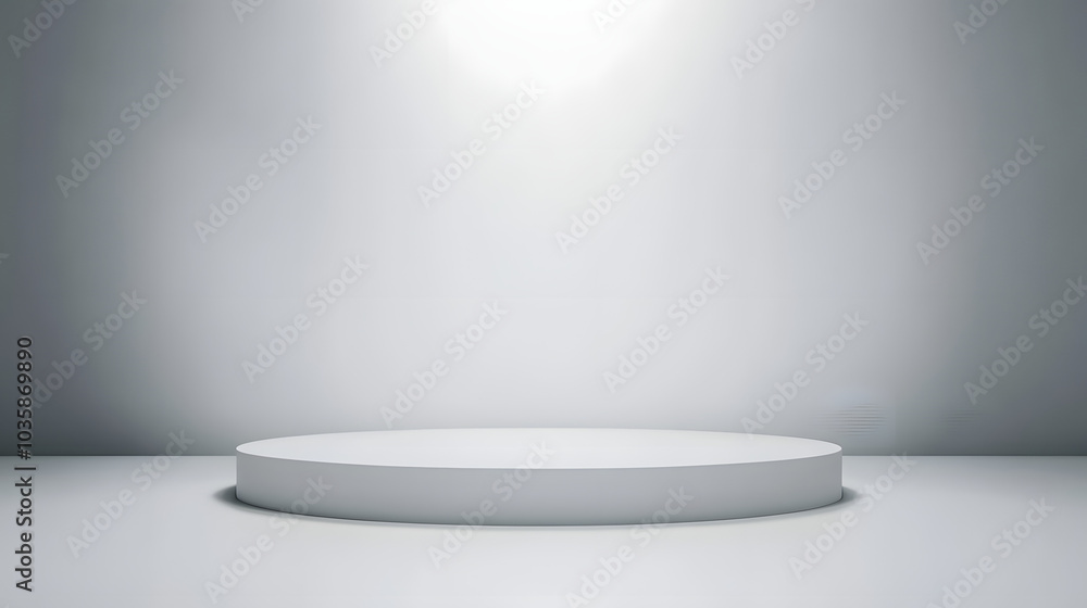 Aufkleber abstract pastel gray color and gradient white light background in studio table backdrops display pro