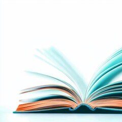 An open book with vibrant pages, symbolizing knowledge and learning.