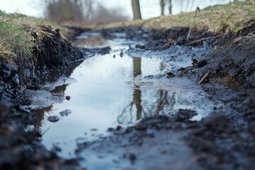 Obraz premium Water pollution in the environment created with Generative AI