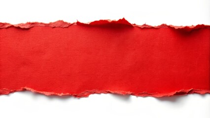 Red crumpled torn paper creating a ripped effect on a white background