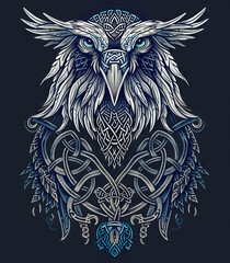 Owl with Celtic pattern tattoo design