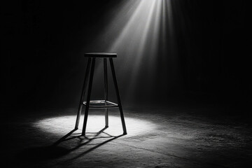 Minimalist Spotlight Stool in Darkness