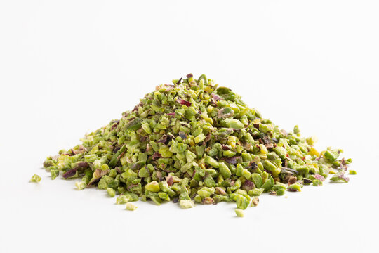 Pistachio Grain "Granella" from Italy, Used in Pastry-Making &ndash; Isolated on White Background