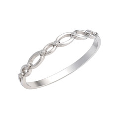 Obraz premium Silver bracelet with diamonds on transparent background. Jewerly