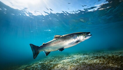 Fototapeta premium atlantic salmon swimming in the ocean