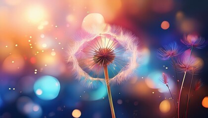 dandelion flower captured with delicate crispy bokeh effect perfect for floral art and nature visuals