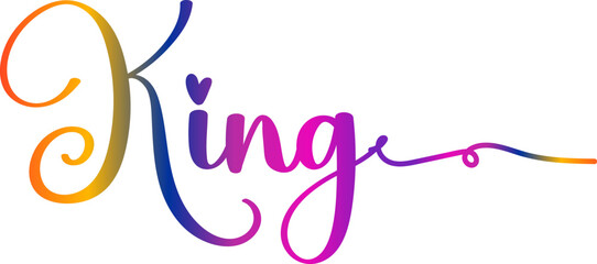 Obraz premium King text, gradient color King text, king 3d gold text effect premium vectors