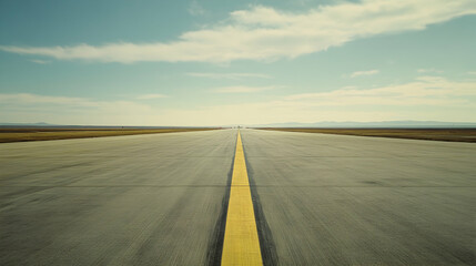 Naklejka premium Empty runway stretching out in the distance -