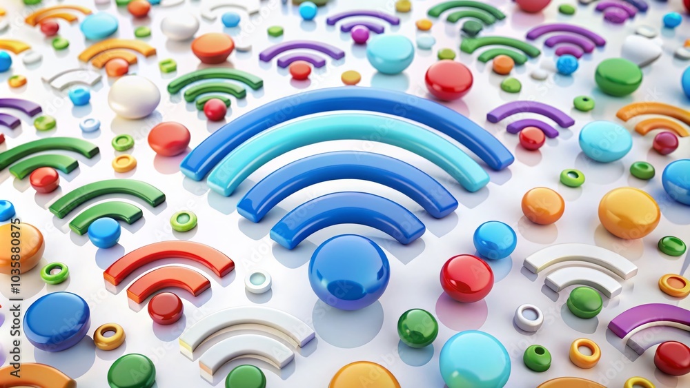 Aufkleber wireless wifi signal icons for apps and websites - high depth of field design