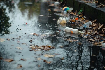 Obraz premium Water pollution in the environment created with Generative AI