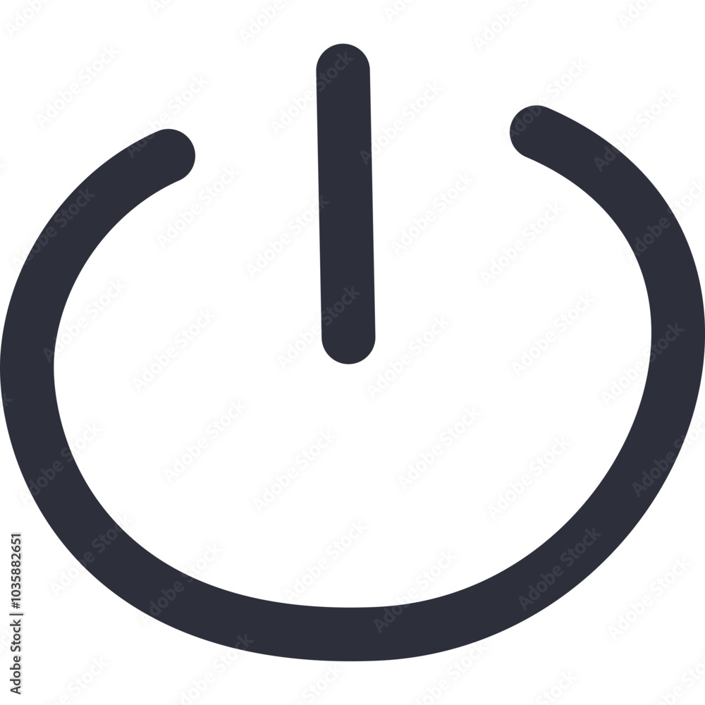 Aufkleber simple icon of on and off button with hand drawn line. symbol of start, switch mode, control devices