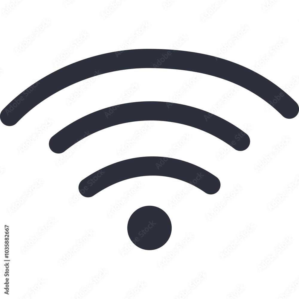Aufkleber simple icon of wifi with hand drawn outline. symbol of wireless network and internet of things