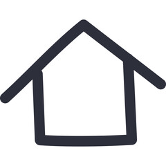 Cute hand drawn line icon og smart home. Symbol of control devices, secure, clean house. Network and Internet of things sign