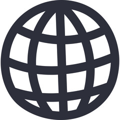 Black and white icon of internet with hand drawn line. Symbol of network, connection and Internet of things